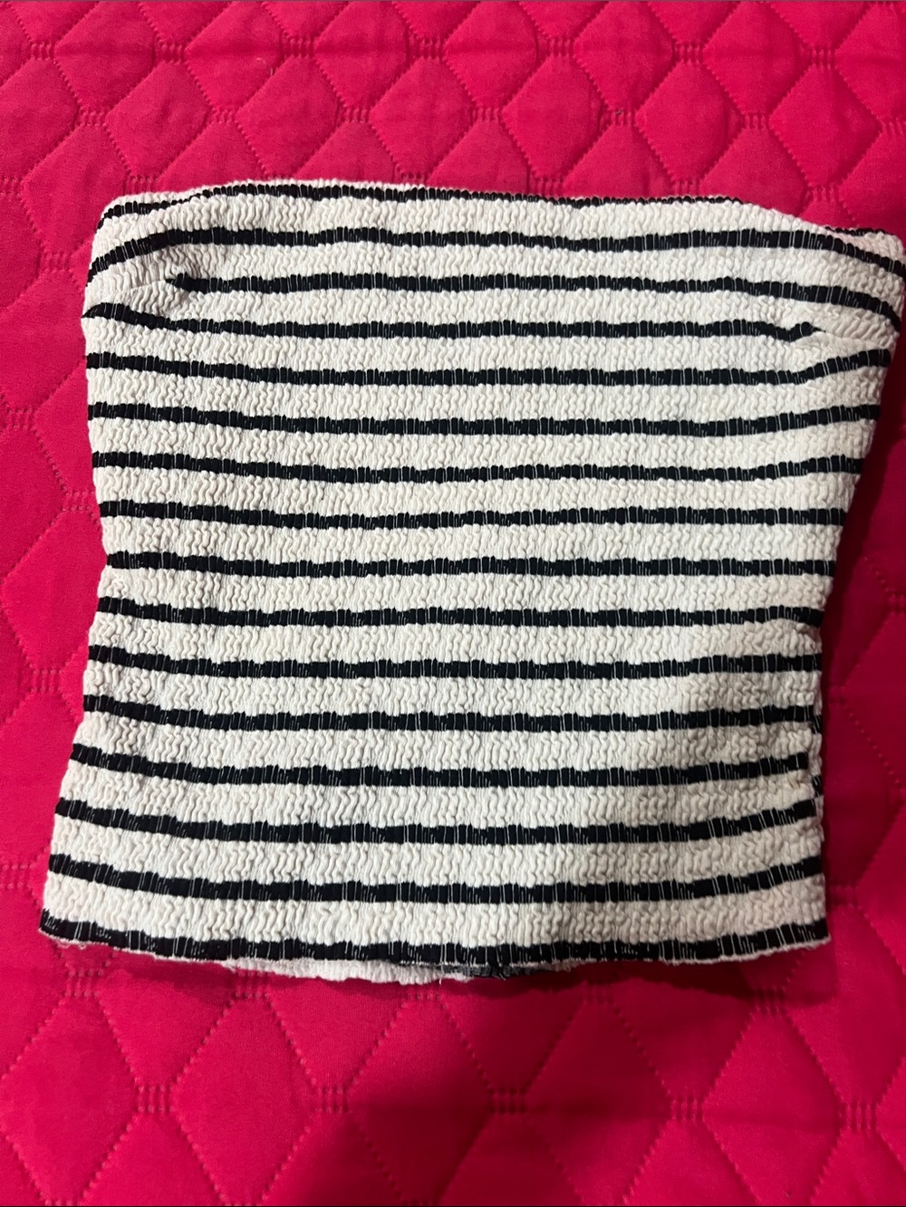 gaze Black & White Striped Mini Tube Top